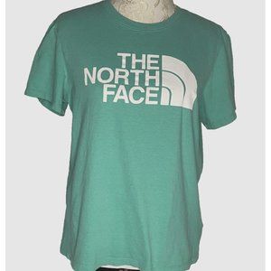 The North Face T Shirt Womens Medium Short Sleeve Green Teal w Logo Crew Neck